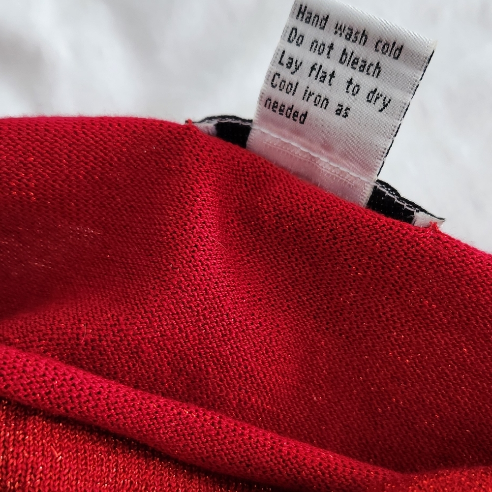 Y2K Vintage Red Sparlkly Sleevless Shirt - Picture 7 of 7